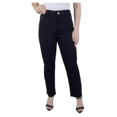 Imagem de Calça Feminina Lado Avesso Jeans New Straight Preta - L1240-Feminino