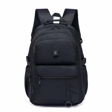 Imagem de Mochila Champion Preta Reforçada Trabalho Bolsos Espaçosa Masculina-Masculino