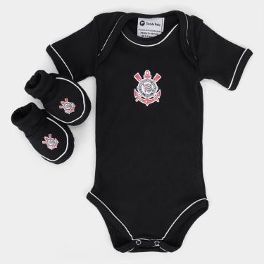 Imagem de Conjunto Corinthians Body Manga Curta Com Pantufa Infantil-Unissex