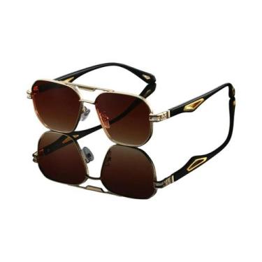 Imagem de Óculos De Sol Vintage Masculinos Com Lentes Graduadas E Ponte Dupla, E