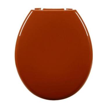Imagem de Assento Almofadado Oval Caramelo Escuro Tampa Vaso Universal - Duda