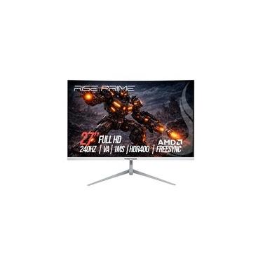 Imagem de Monitor Gamer Curvo Rise Mode Prime 27", Full HD, 240Hz, 1ms, VA, FreeSync, HDR 400, HDMI e DisplayPort, Branco - RM-MOG-27C240FH-W