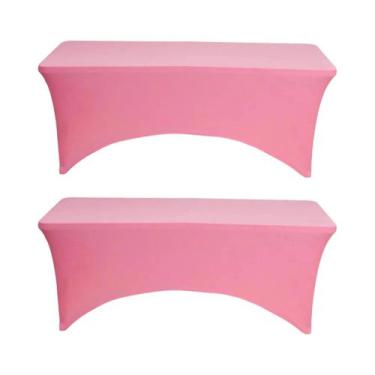 Imagem de Toalha De Mesa De Spandex Preta 4x6FT Ajustável Para Mesa Retangular D