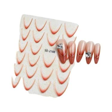 Imagem de Adesivos De Unha Francesa Com Efeito Gradiente Ondulado Para Manicure 