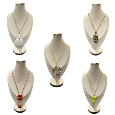 Imagem de Kit Maxi Colar Feminino Elegante Casual Chique 5 Unidades - MLBpel