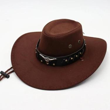 Imagem de Chapéu de Cowboy de Aba Larga - Estilo Ocidental Retrô Unissex para Ve