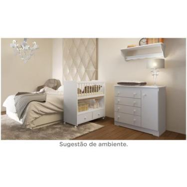 Imagem de Mini Berço Moisés com Colchão e 2 Gavetas - Branco - Completa Móveis, 