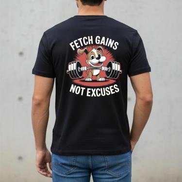 Imagem de Camiseta Basica Masculina Algodão Premium Preta Camisa Personalizada Academia Treino Força Máxima-Masculino