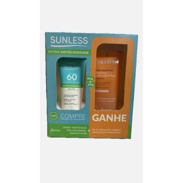 Imagem de Kit Facial Protetor Solar FPS 60 Toque Seco Gel de Limpeza Hidraderm V