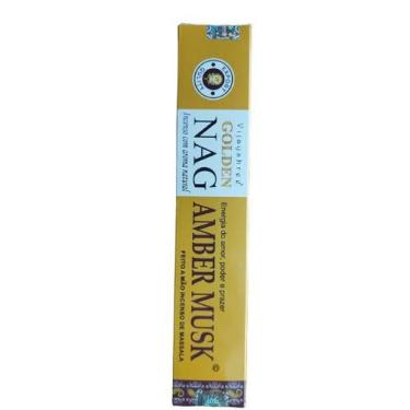 Imagem de Incenso Indiano Massala Golden Nag Varetas, Amber Musk