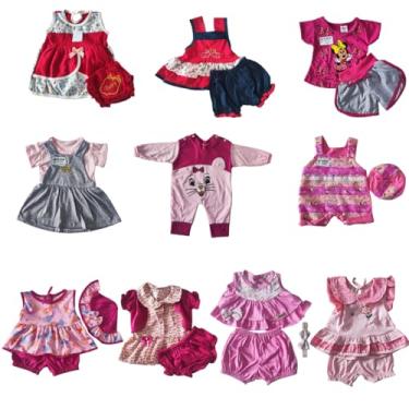 Imagem de Roupinhas Roupas de bebê Menina vestidos conjuntos macacão Kit com 10