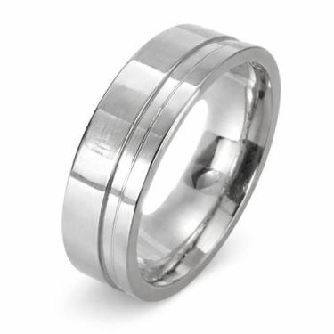 Imagem de Aliança em Prata 925 com Friso - Design Exclusivo - Justino Ribas, 15