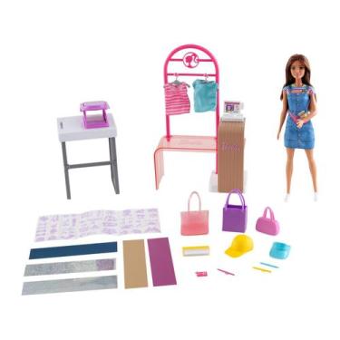 Imagem de Boneca Barbie Profissões Designer de Moda - Mattel, Azul Jeans
