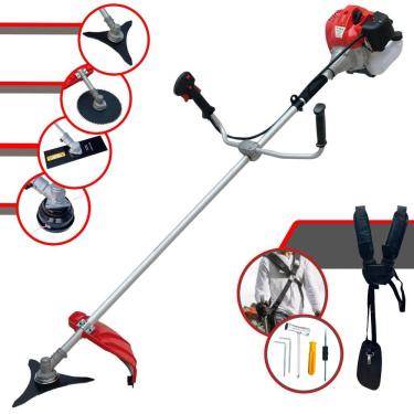 Imagem de Roçadeira Lateral Anmax CG430P À Gasolina 43cc 2HP 9.000rpm Motor 2T Completa Com Faca 2 Pontas e Carretel + EXTRA Faca 3 Pontas e Faca 80 Dentes