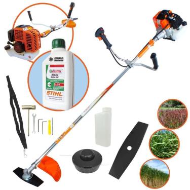 Imagem de Máquina de Cortar Grama Á Gasolina Costal Vulcan VR430S 43cc 1,7hp Alta Performance Roçadeira Profissional + ÓLEO STIHL 2T