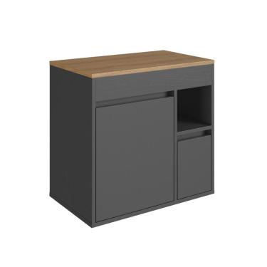 Imagem de Gabinete para Banheiro Suspenso 60cm 1 Porta 1 Gaveta Bangladesh BA2065GF Grafite - Art...