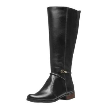 Imagem de Bota Feminina Over Couro Resistente Elegante Conforto Pegada-Feminino