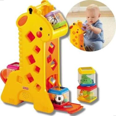 Imagem de Girafa Blocos Fisher Price Mattel Brinquedo Educativo B4253