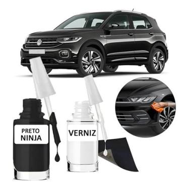 Imagem de Tinta Tira Risco Automotiva Preto Ninja VW Gol Polo Up Golf -, T-cross