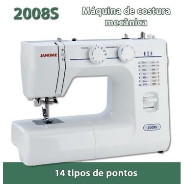 Imagem de Máquina de Costura JANOME 2008S - 14 tipos de pontos, 220V