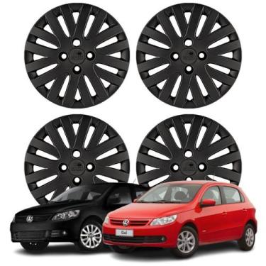 Imagem de Jogo Calota Aro 14 VW Gol Voyage Saveiro 2009-11 Preto Fosco - Grid Ca