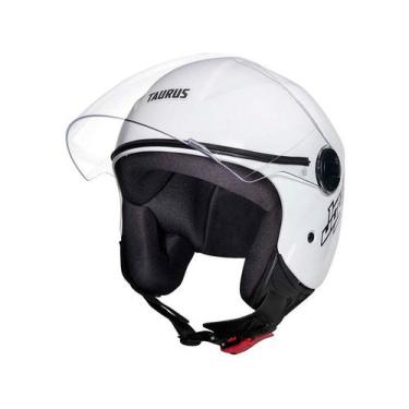 Imagem de Capacete de Moto Aberto Taurus JOY23 Branco Tamanho 56, Branco, 56