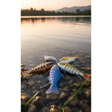 Imagem de 2x Isca Articulada 10cm Peixe Predador Laser 3D - Congratulations Stor