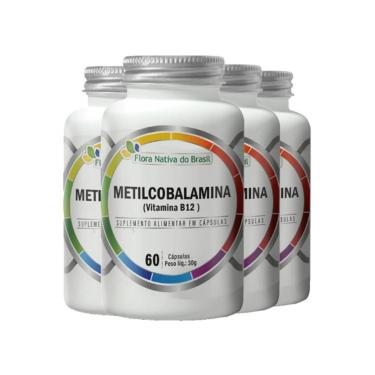 Imagem de Kit 4x Vitamina B12 Metilcobalamina 414% IDR 4x60 cps Flora-Unissex
