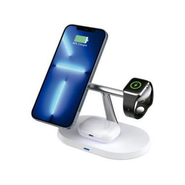 Imagem de Dockstation Estação Carregador 3 Em 1 Sem Fio Por Indução - OEX ENJOY,