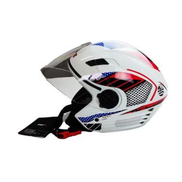 Imagem de Capacete Para Moto Aberto X Open Forro Removível USA Branco Tamanho 60