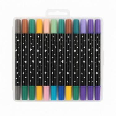 Imagem de Canetas para Colorir com Glitter 2 pontas com 48 Cores - Shophex