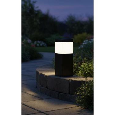 Imagem de Poste Balizador Jardim Alumínio 20cm Preto - Ilumine Caminho - Congrat