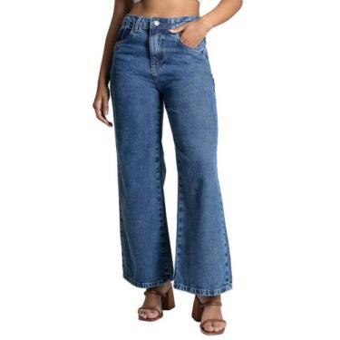 Imagem de Calça Jeans Sawary Wide Leg Cropped - 282969 - Azul 40, Azul, 40