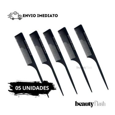Imagem de Pente Carbono Antiestático 565 Beauty Flash Cabo Fino Cerdas Longas Pr