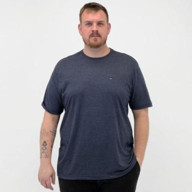 Imagem de Camiseta Biogas Plus Size Básica Manga Curta Masculina, G1, Marinho