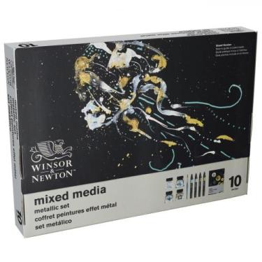 Imagem de Estojo Desenho Metallic Mixed Media Winsor & Newton 10 Peças