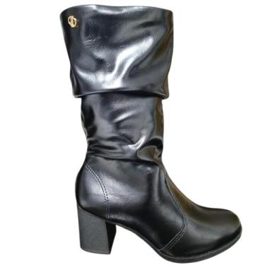 Imagem de Bota Feminina DAKOTA Cano Médio e Salto Bloco D2196, Preto, 37