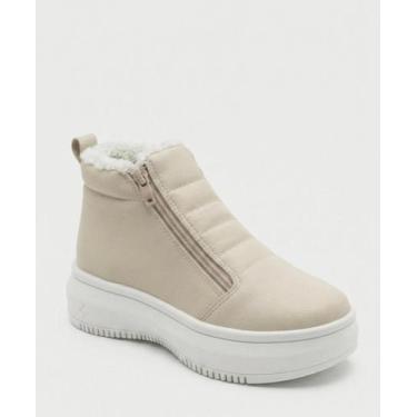 Imagem de Bota peluciada feminina amery 4352 sintetico, Off white, Natural, 35