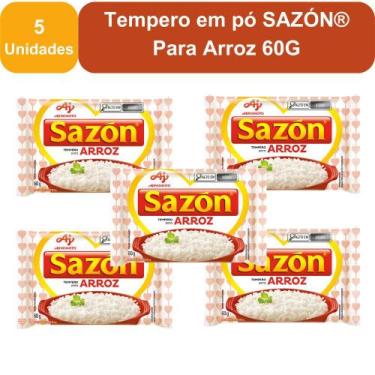 Imagem de Kit 5 Unidades Tempero em Pó Sazón Para Arroz 60g Realce Sabor Rápido 