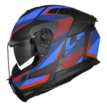 Imagem de Capacete Ls2 Ff808 Road Stream Il Azul E Vermelho Com Oculos Desenho:S