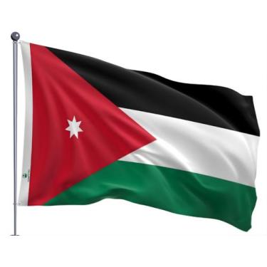 Imagem de Bandeira da Jordânia Uma Face Estampada Tamanho 70x100cm - Ptria Borda