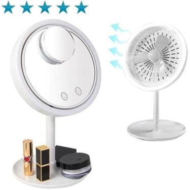 Imagem de Espelho led maquiagem make ventilador touch branco - Next 