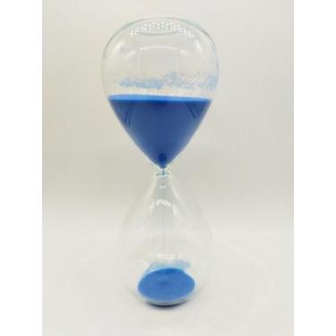 Imagem de Ampulheta S/ Moldura Areia Azul 15 Min Decoração Retro Vidro - moment