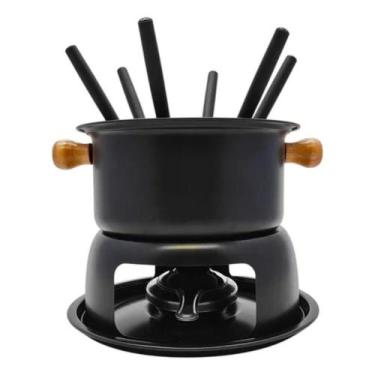 Imagem de Conjunto De Fondue Para 6 Pessoas Com Garfos 11 Peças - Preta - TOP RI