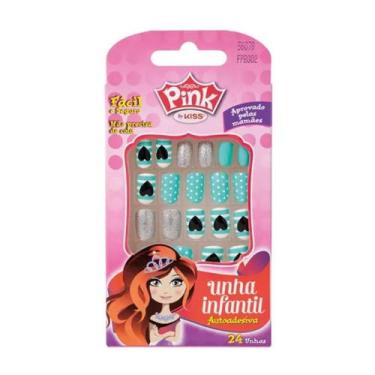 Imagem de Unha Infantil Autoadesiva Pink By Kiss Sticker Dazzlin