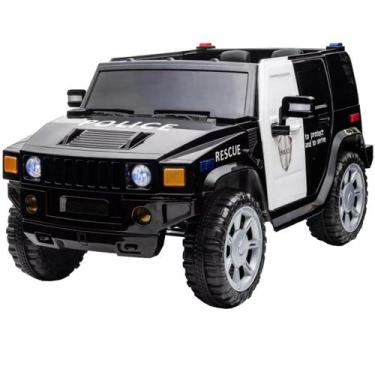 Imagem de Mini Carro Jipe Elétrico Infantil 12V Policia Luz Som Bateria Controle