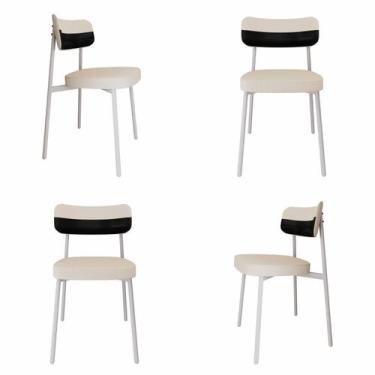 Imagem de Cadeira Alloa Fixa com 4 Pés 50 x 44,7 x 83,8 cm com 4 Unidade Branco/