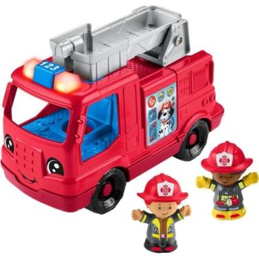 Imagem de Caminhão de Bombeiros FISHER-PRICE Little People com SOM, LUZ e 2 Figu