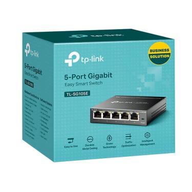 Imagem de Switch TL-SG105E Easy Smart 5 Portas 10-100-1000MBPS com Gerenciamento Web - Preto - TP-Link