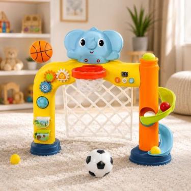 Imagem de Brinquedo Baby Sports Elefantinho 3 em 1 com Luz e Som Infantil Resist